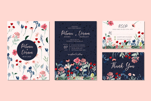 دانلود وکتور لایه باز EPS حاشیه گل و کادر برای نوشتن مناسب کارت پستال یا کارت دعوت کد 5